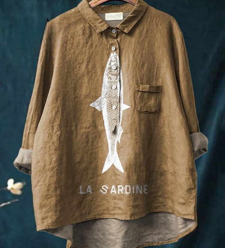 Ferdinanda – Lněná košile s potiskem