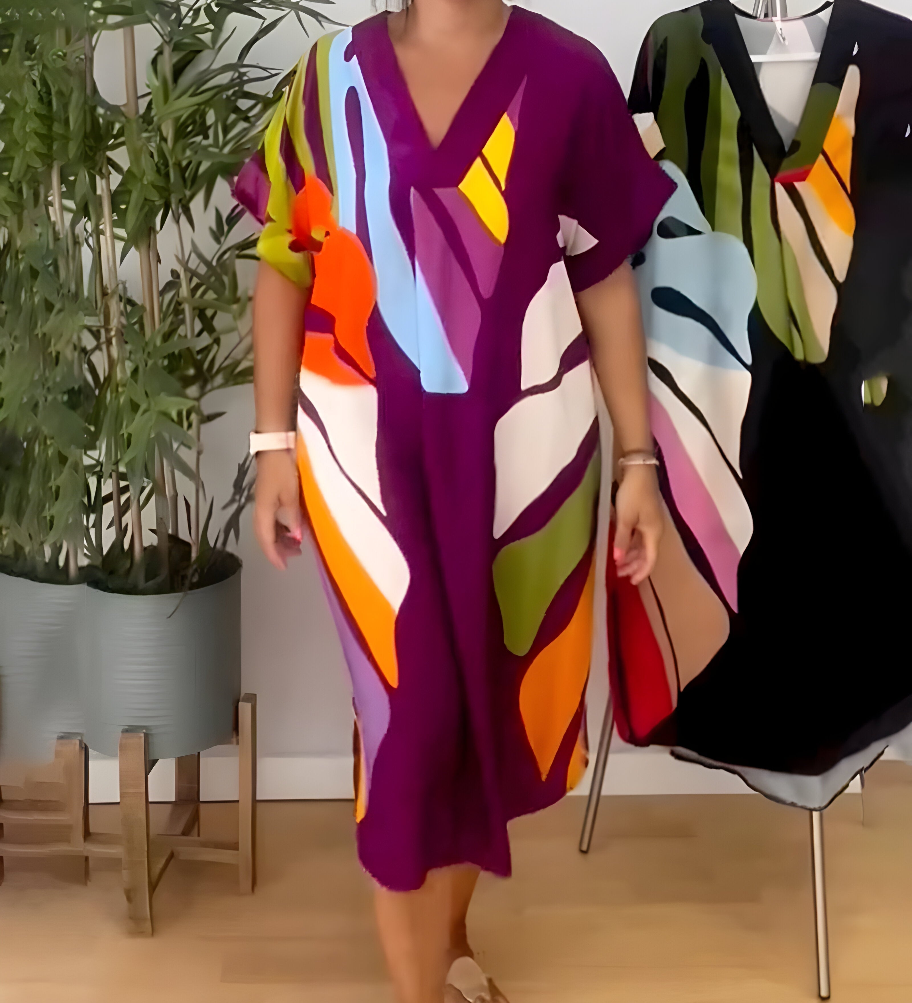 Rianna - Jurk met Abstract Patroon