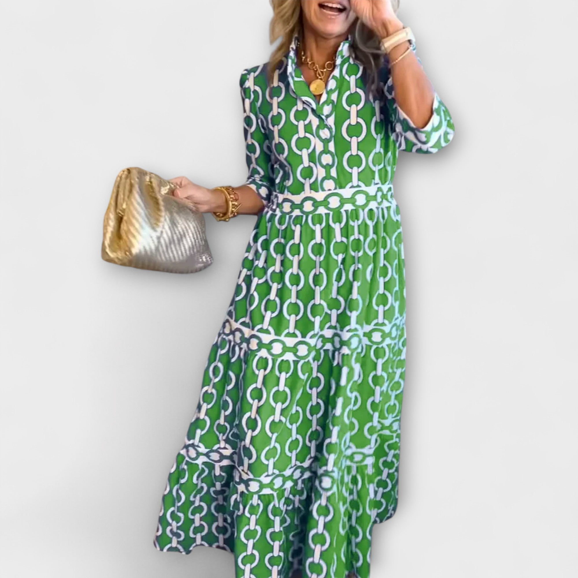 JULIANA | MIDI-JURK MET KETTENPATROON