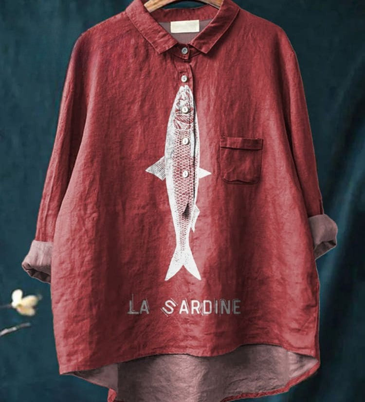 Ferdinanda – Lněná košile s potiskem