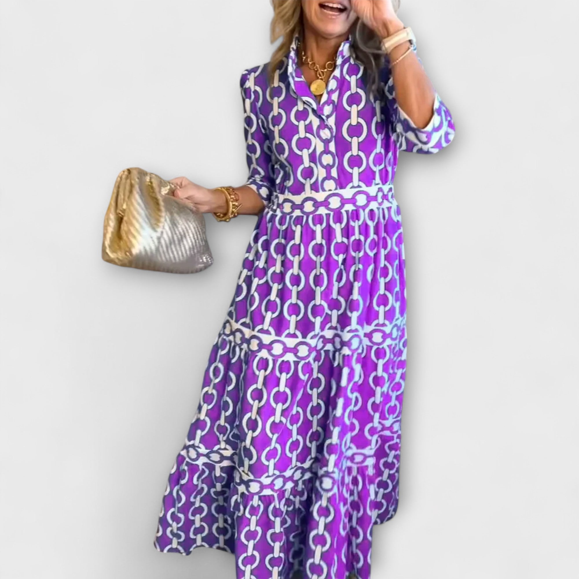 JULIANA | MIDI-JURK MET KETTENPATROON