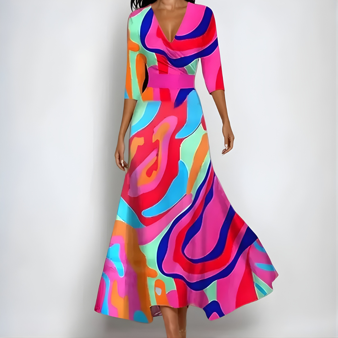 Alžběta | Elegantní zavinovací šaty s květinovým vzorem