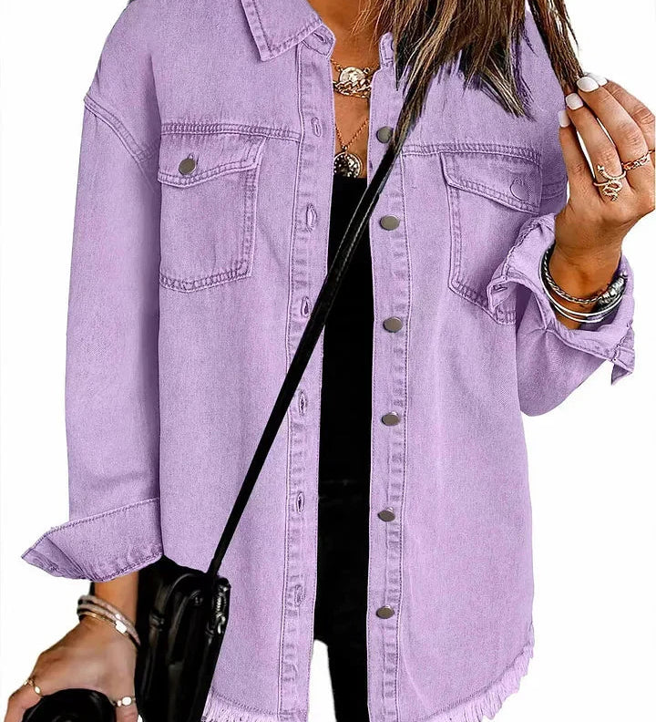 Zuzana – Stylová džínová bunda s uvolněným střihem pro každou příležitost