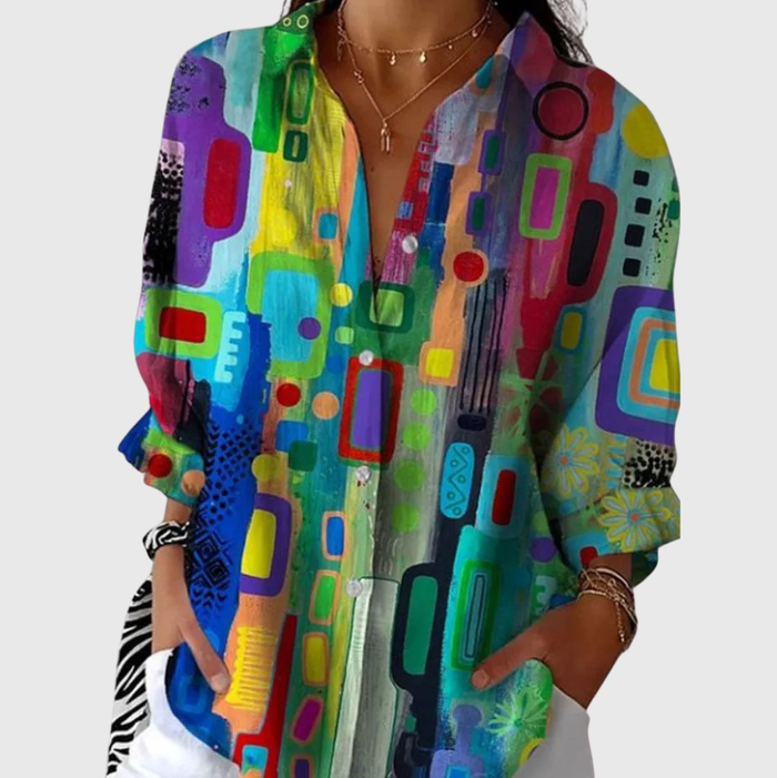 Lichte en kleurrijke drukblouse