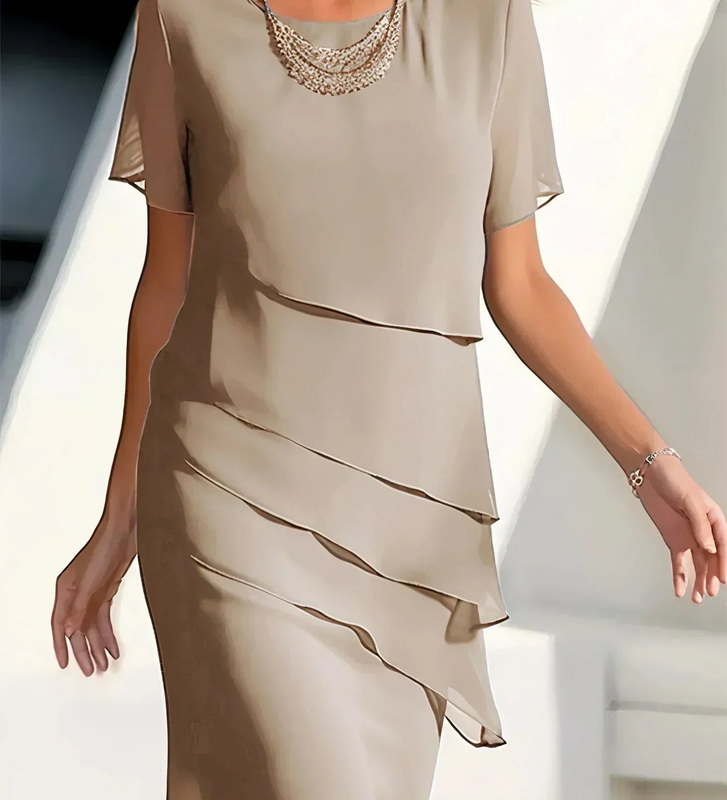 Petra – Elegantní vrstvené šaty s jemným splýváním