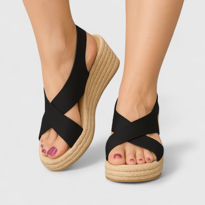 Bellany - Plateau-sandalen met kruisriemen