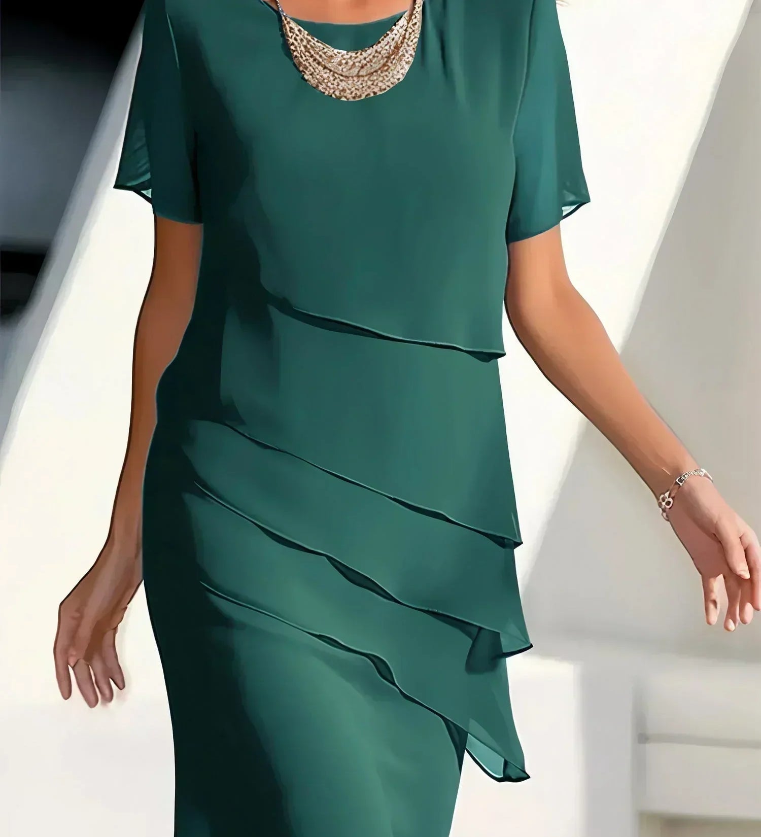 Petra – Elegantní vrstvené šaty s jemným splýváním