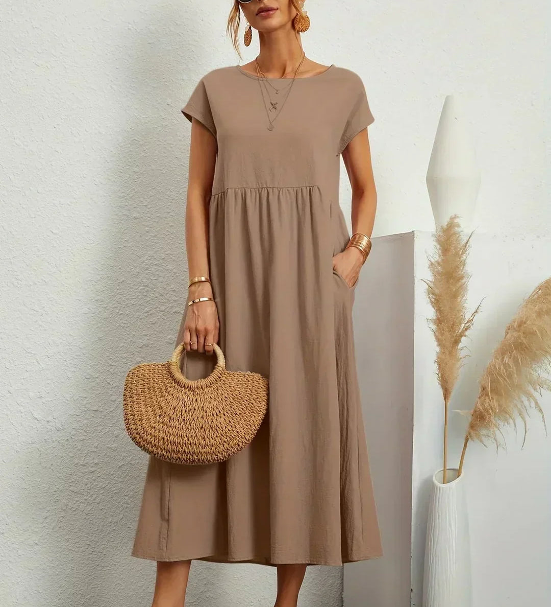 Lenka – Elegantní šaty s hedvábnou bavlnou pro každodenní styl