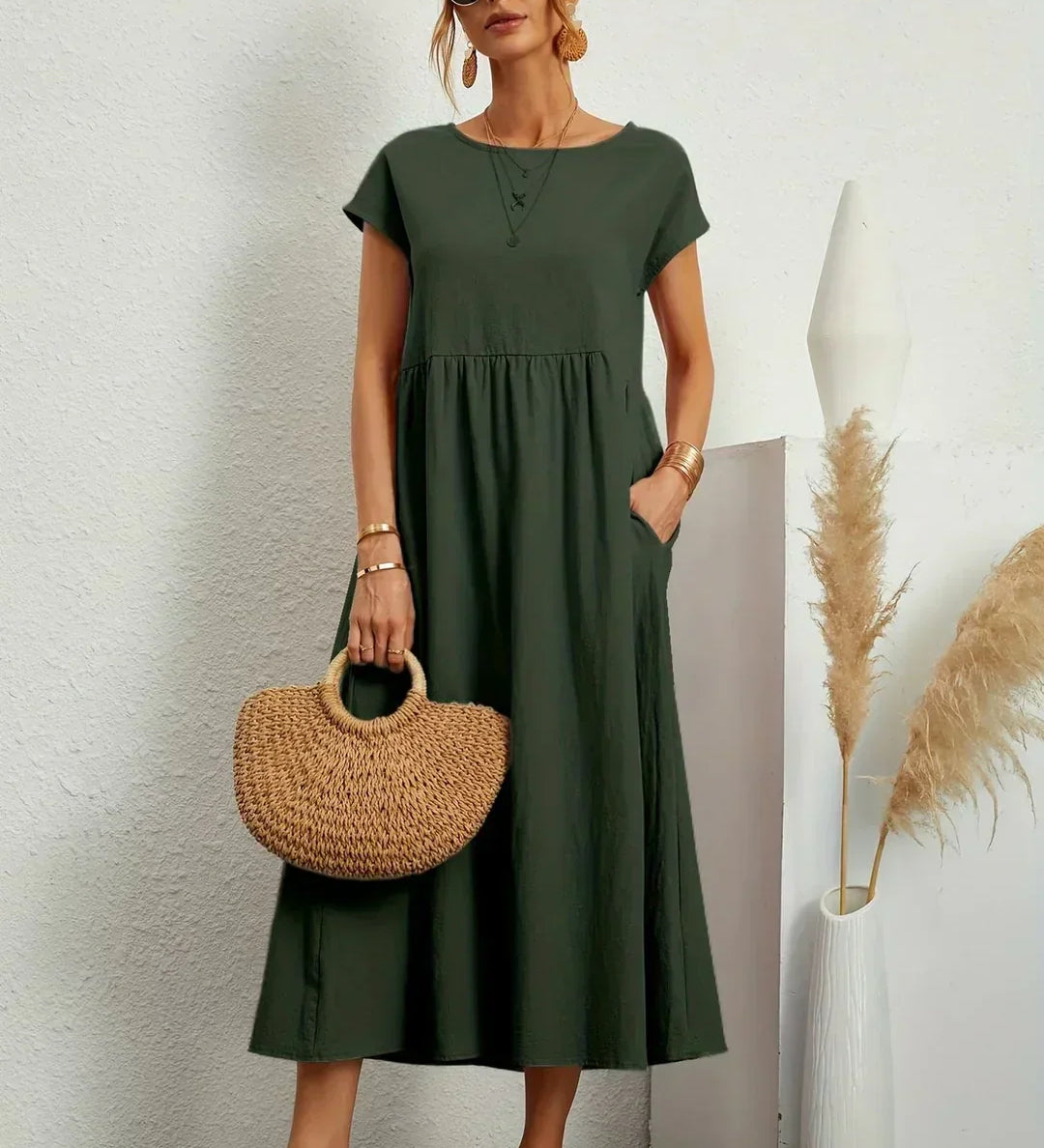Lenka – Elegantní šaty s hedvábnou bavlnou pro každodenní styl