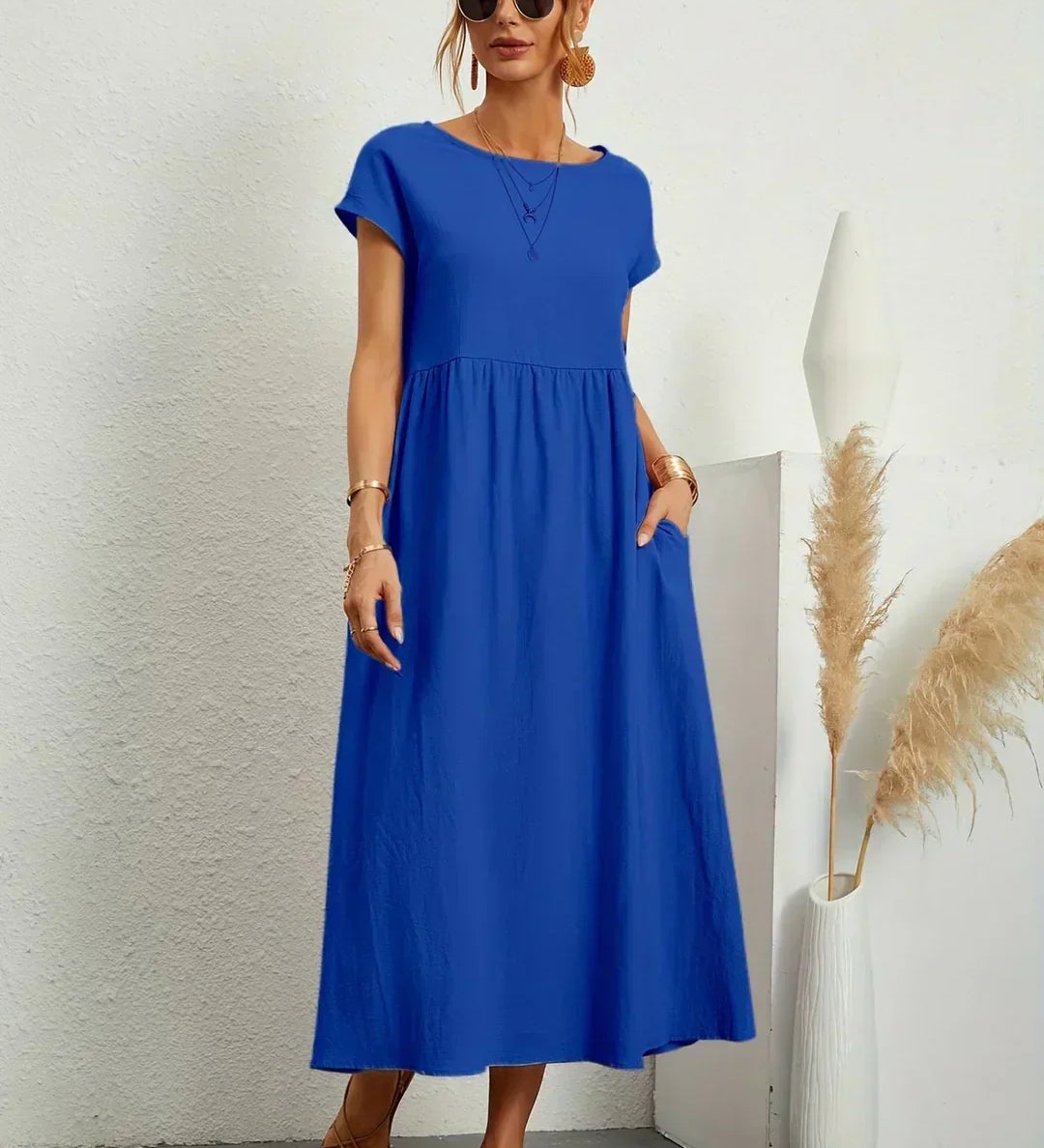 Lenka – Elegantní šaty s hedvábnou bavlnou pro každodenní styl