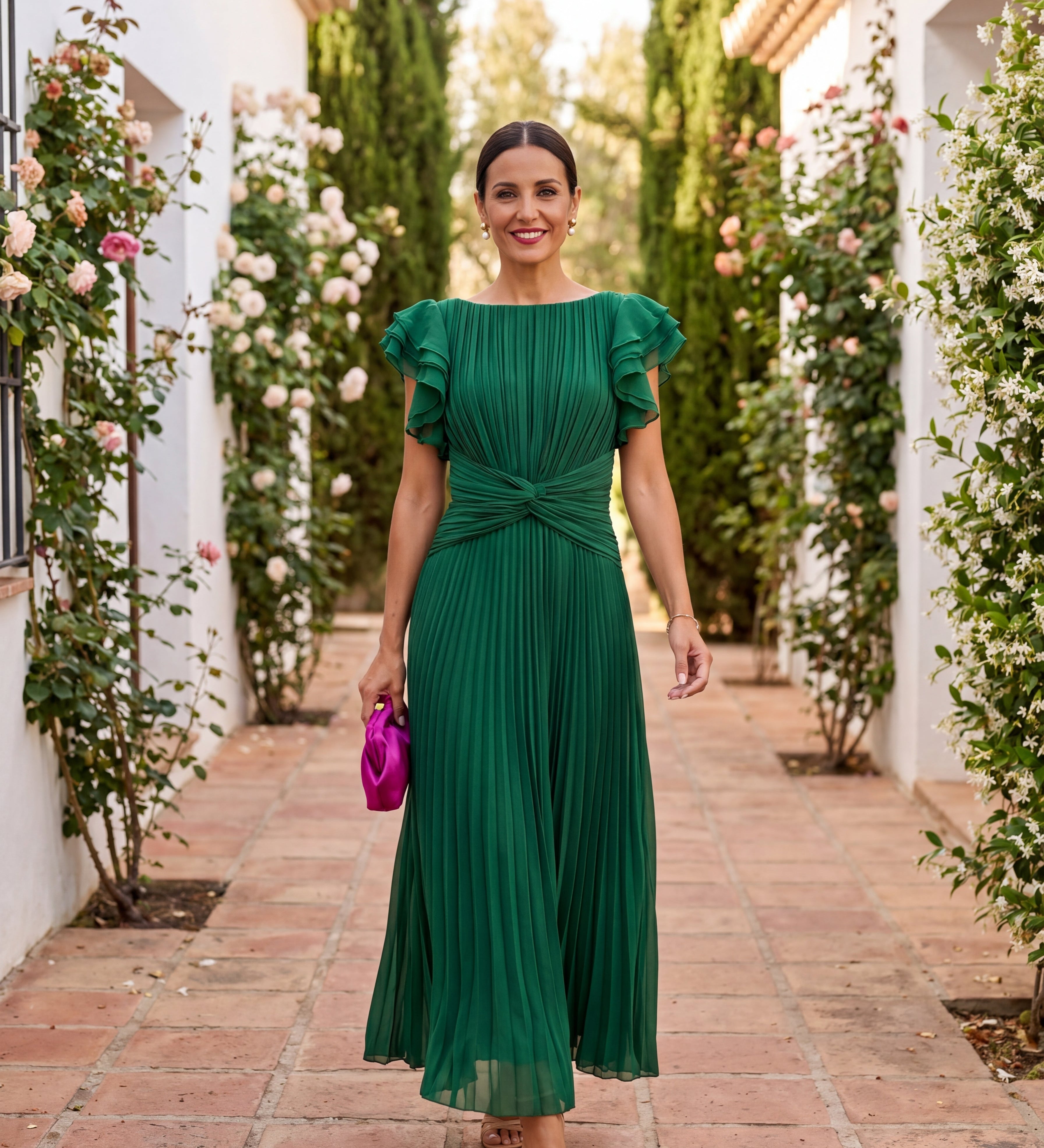 Zuzana | Elegantní maxi šaty s plisovaným pasem