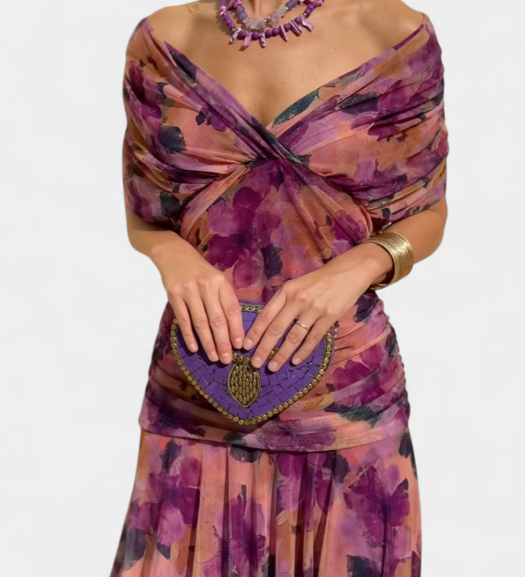 Eliška | Dámské dlouhé elegantní šaty s splývavou siluetou