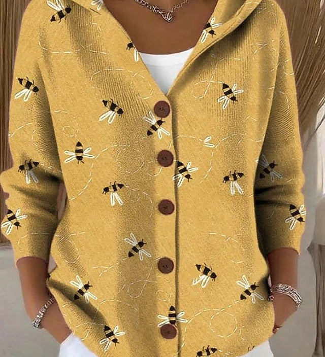 Věra | Stylový hřejivý kardigan s uměleckým vzorem