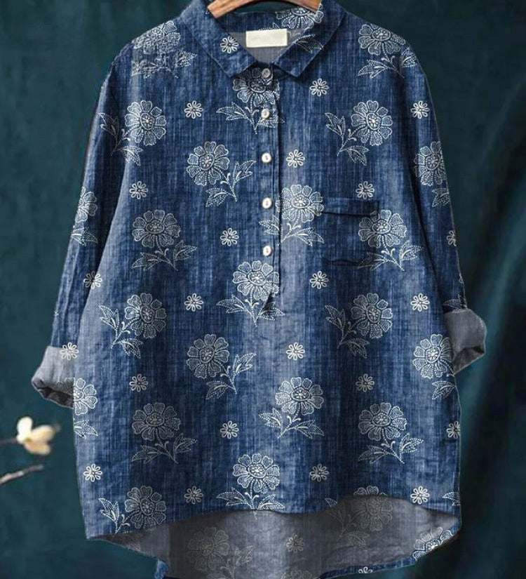 Tereza – Lněná košile s potiskem