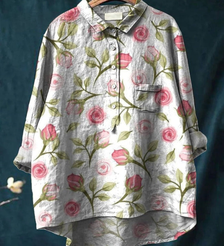 Tereza – Lněná košile s potiskem