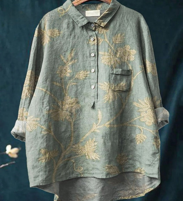 Tereza – Lněná košile s potiskem