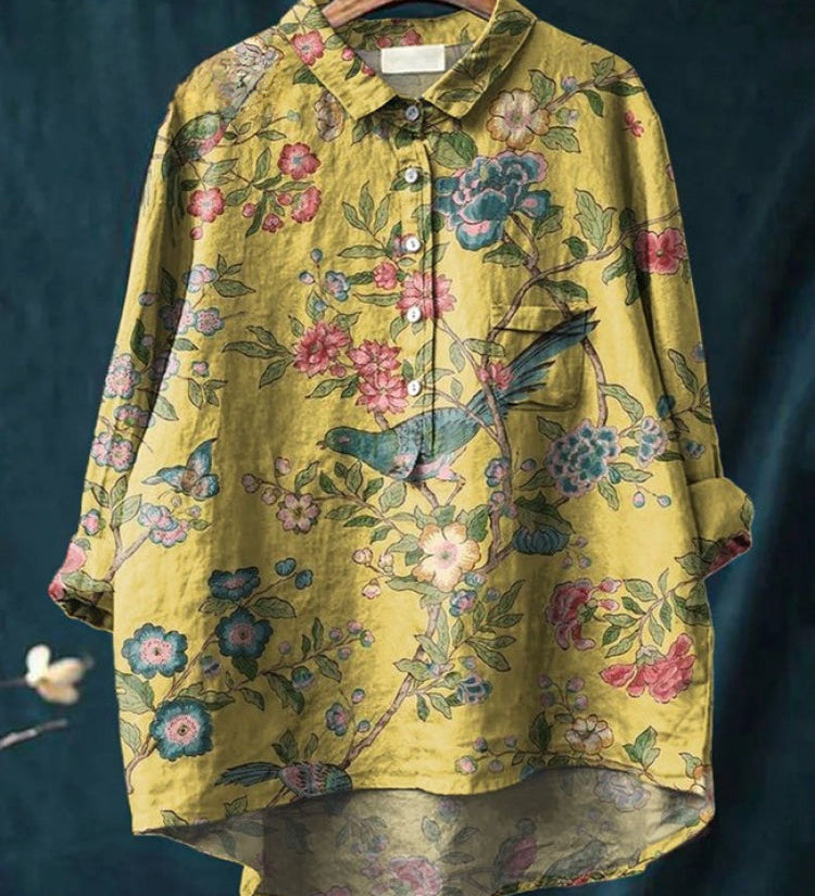 Tereza – Lněná košile s potiskem