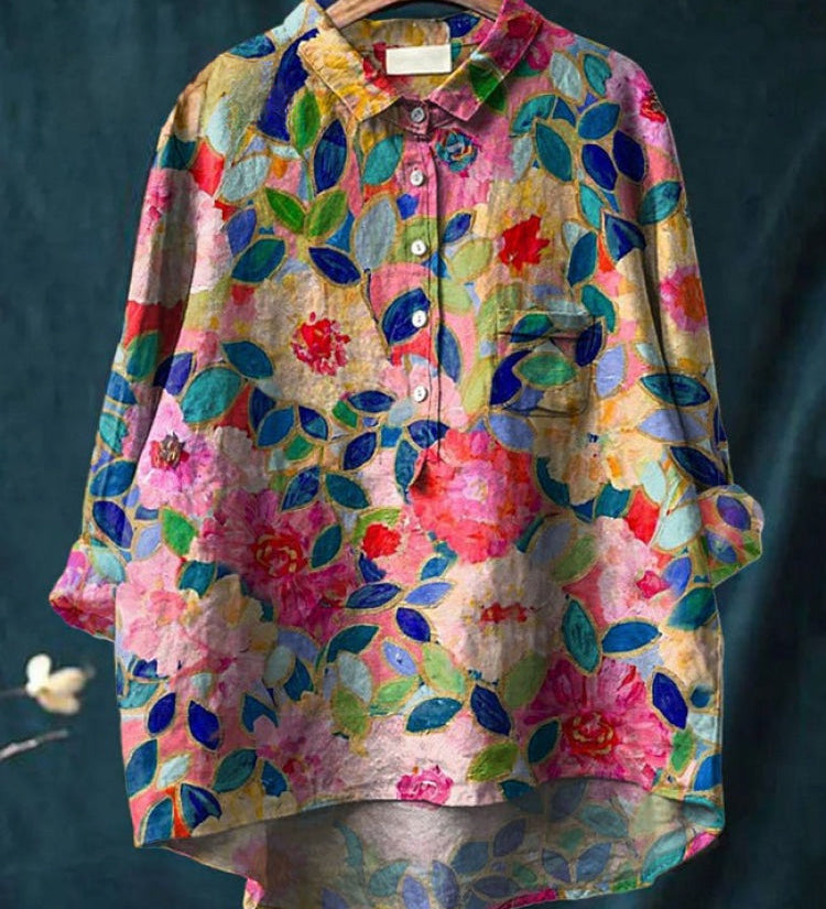 Tereza – Lněná košile s potiskem