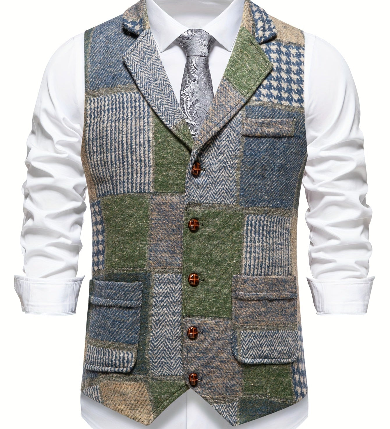 Viktor – Elegantní tvídová vesta s texturou a nastavitelným střihem