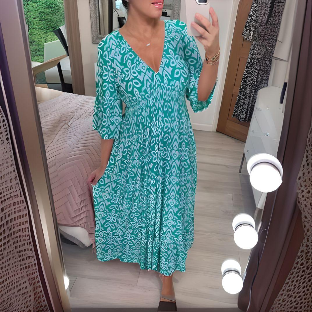 Lillia - Gedrukt Boho-jurk