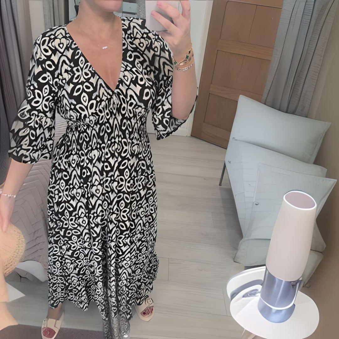Lillia - Gedrukt Boho-jurk