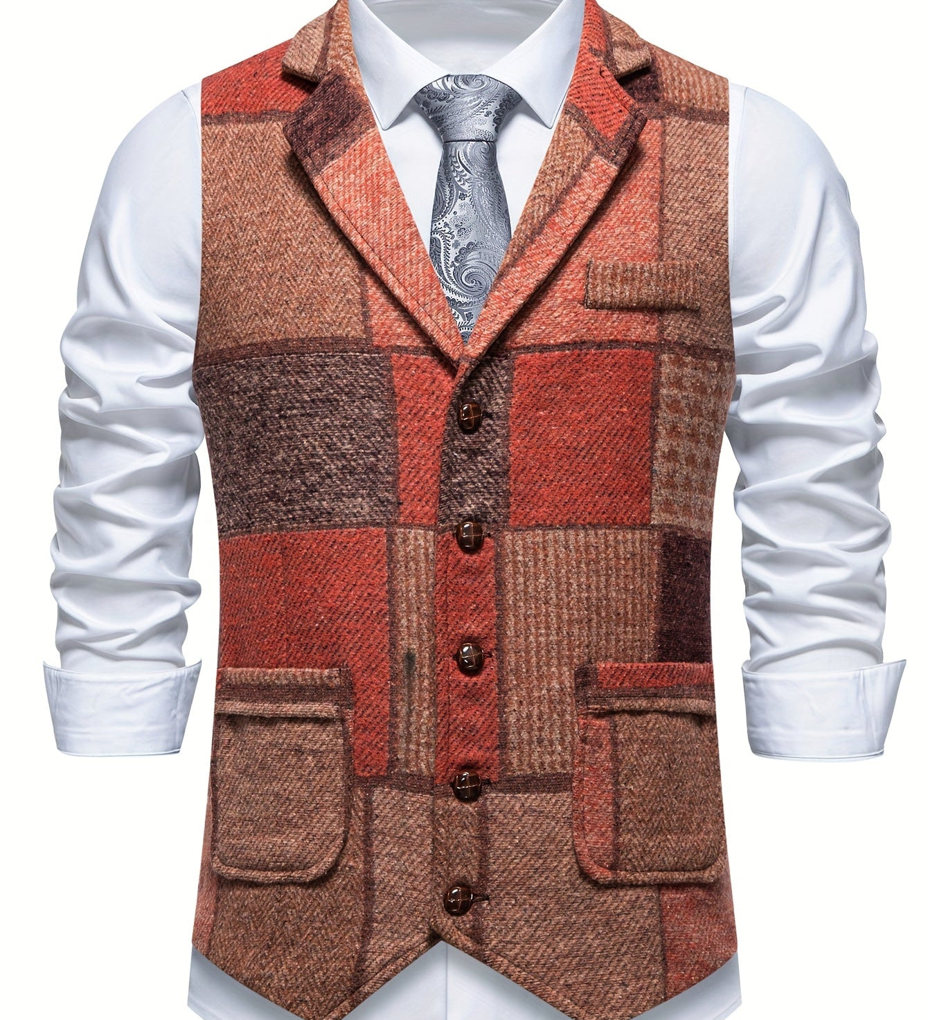 Viktor – Elegantní tvídová vesta s texturou a nastavitelným střihem