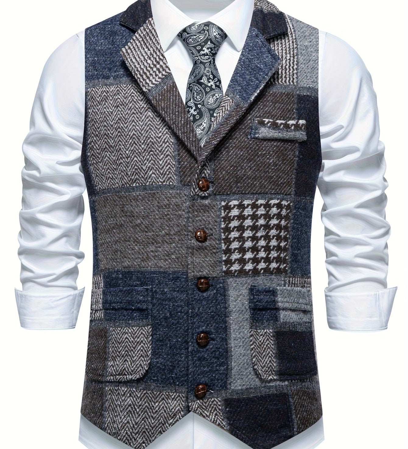 Viktor – Elegantní tvídová vesta s texturou a nastavitelným střihem