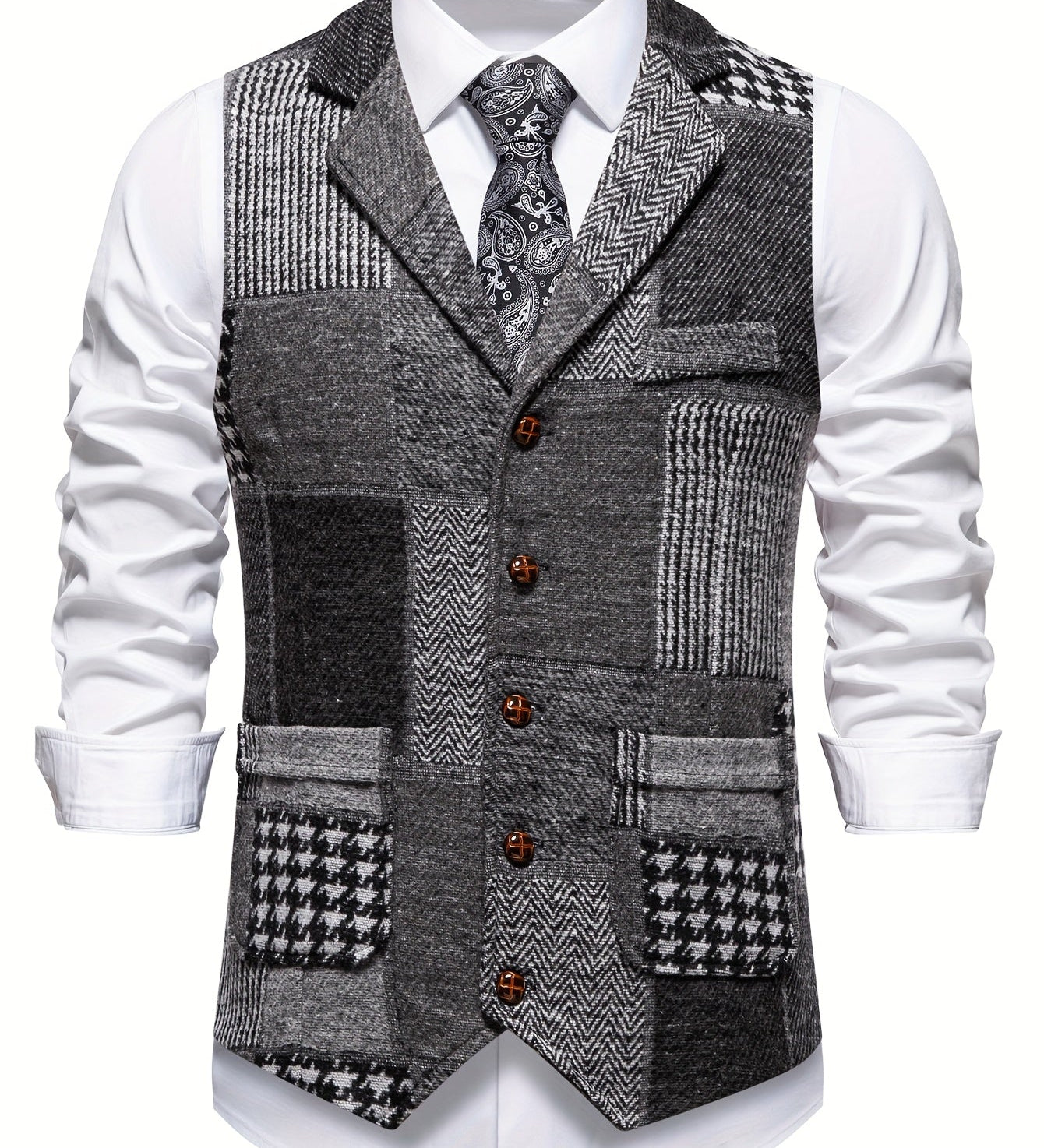 Viktor – Elegantní tvídová vesta s texturou a nastavitelným střihem