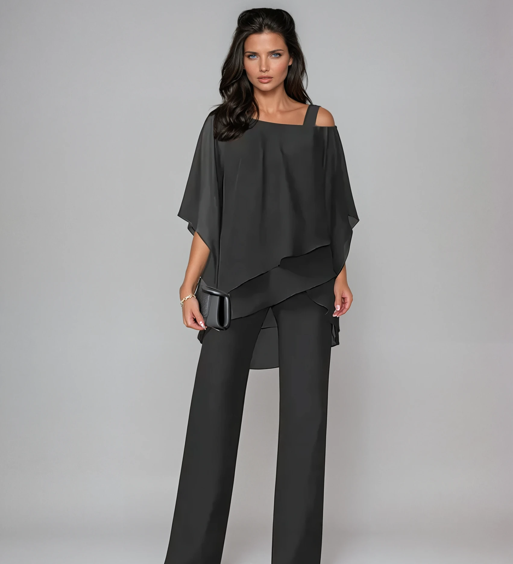 Tereza – Elegantní dámský set s volnou halenkou a kalhotami