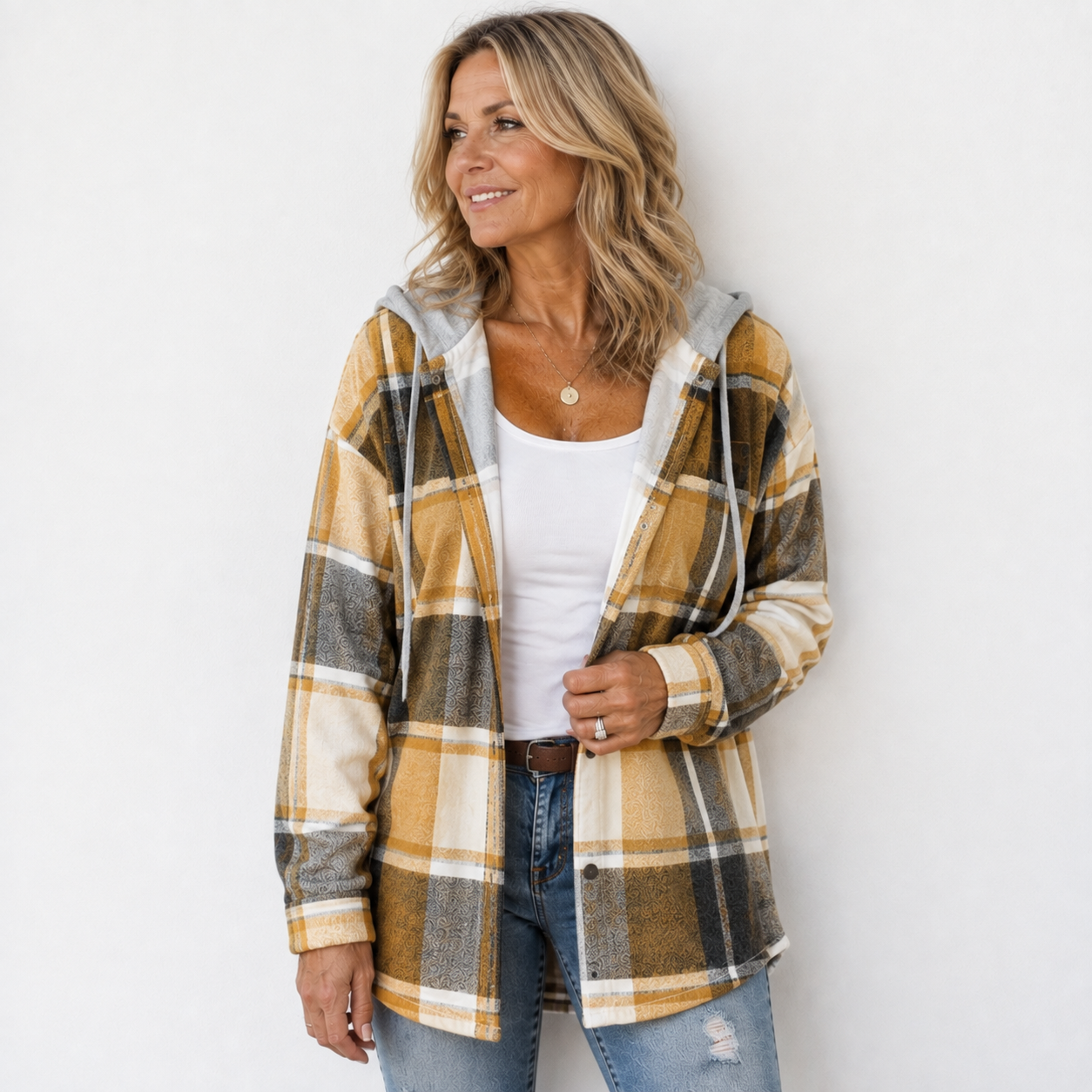 Katja | Geruite Hoodie