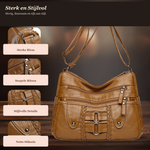 Monica Vlecht Multi-Zip Schoudertas