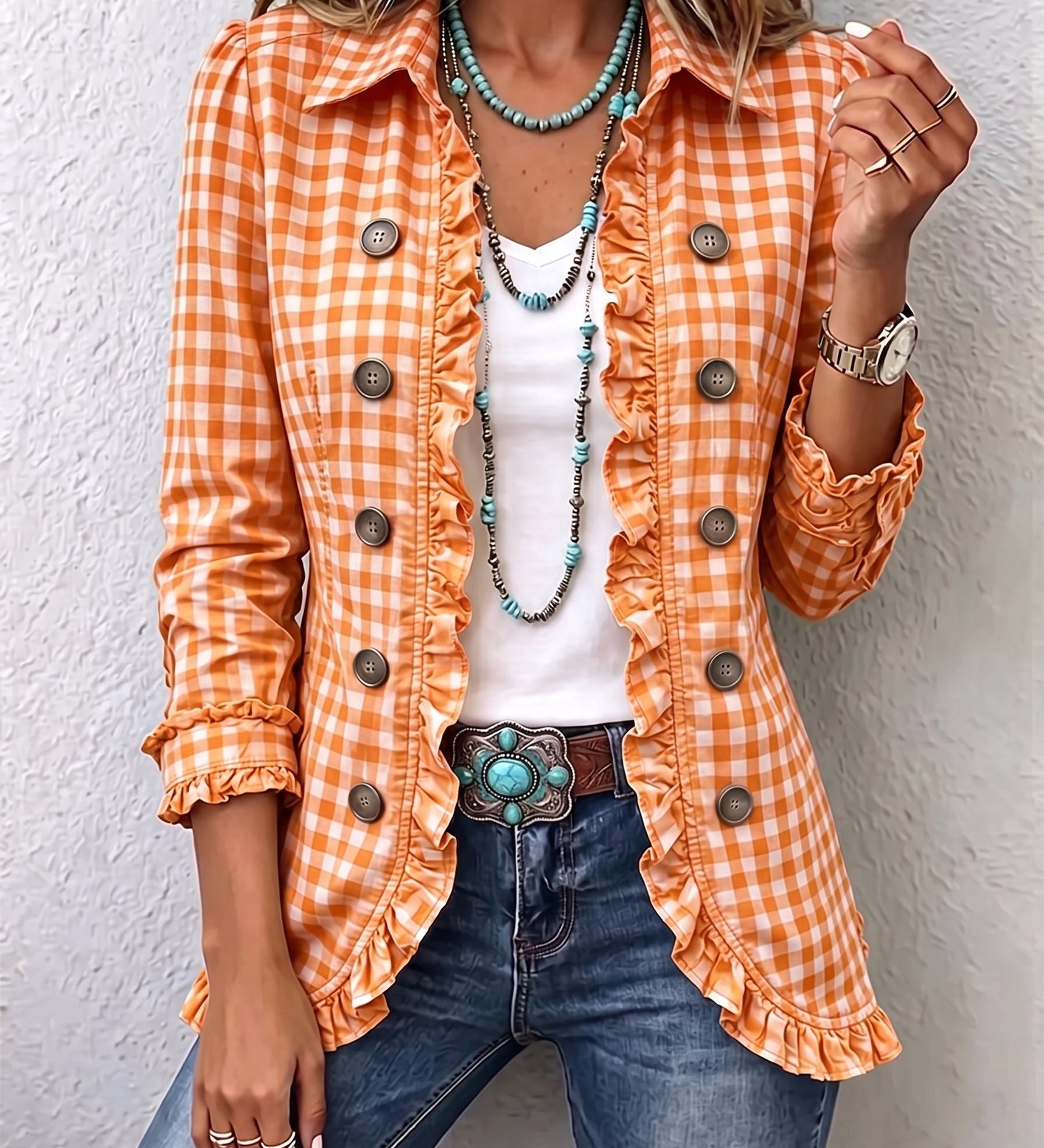 Elke™ | Blazer in Vichy-ruit