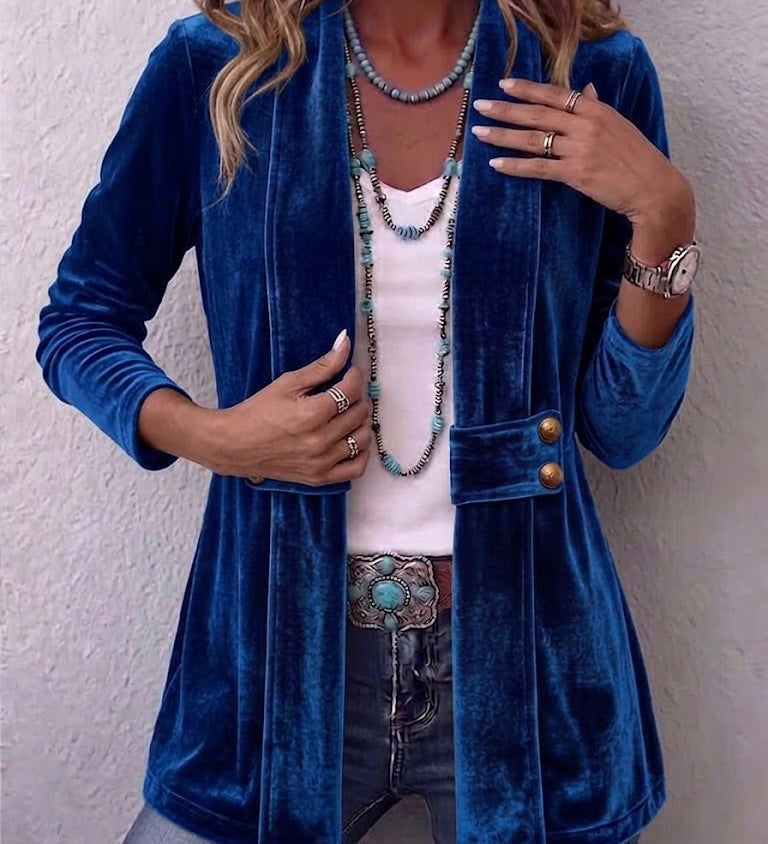 Katrin™ | Open Blazer met Glans