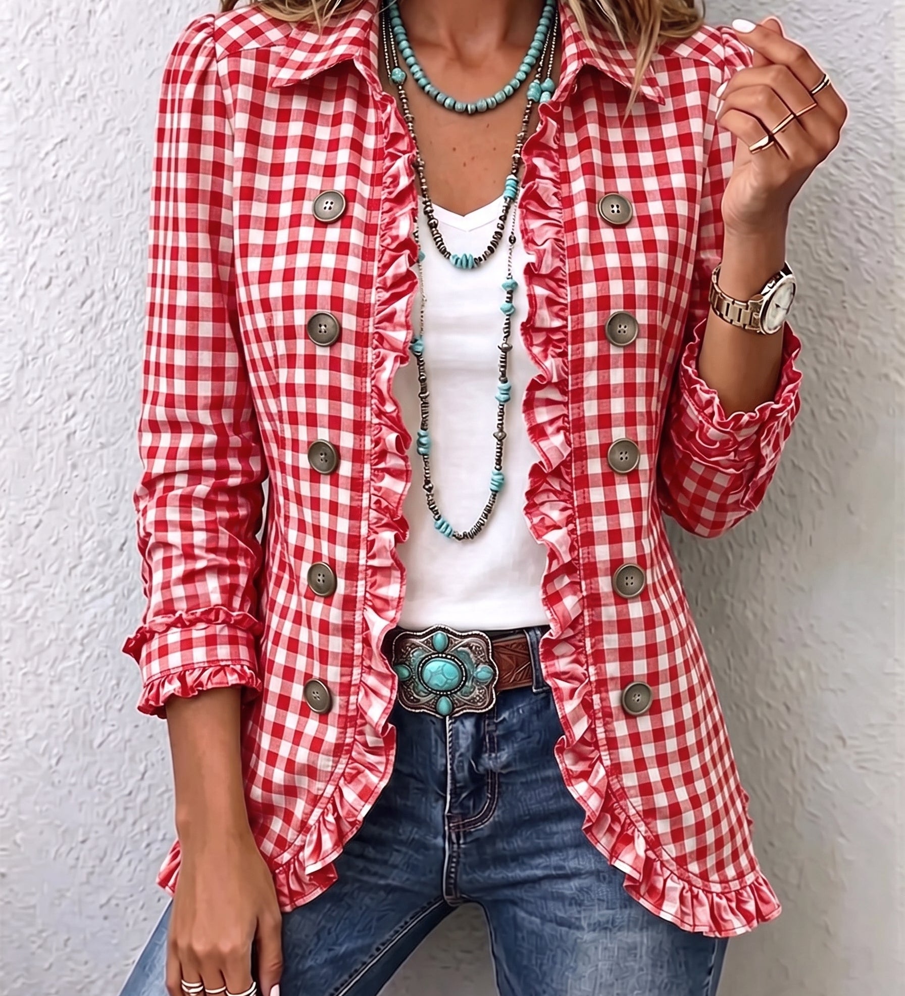 Elke™ | Blazer in Vichy-ruit