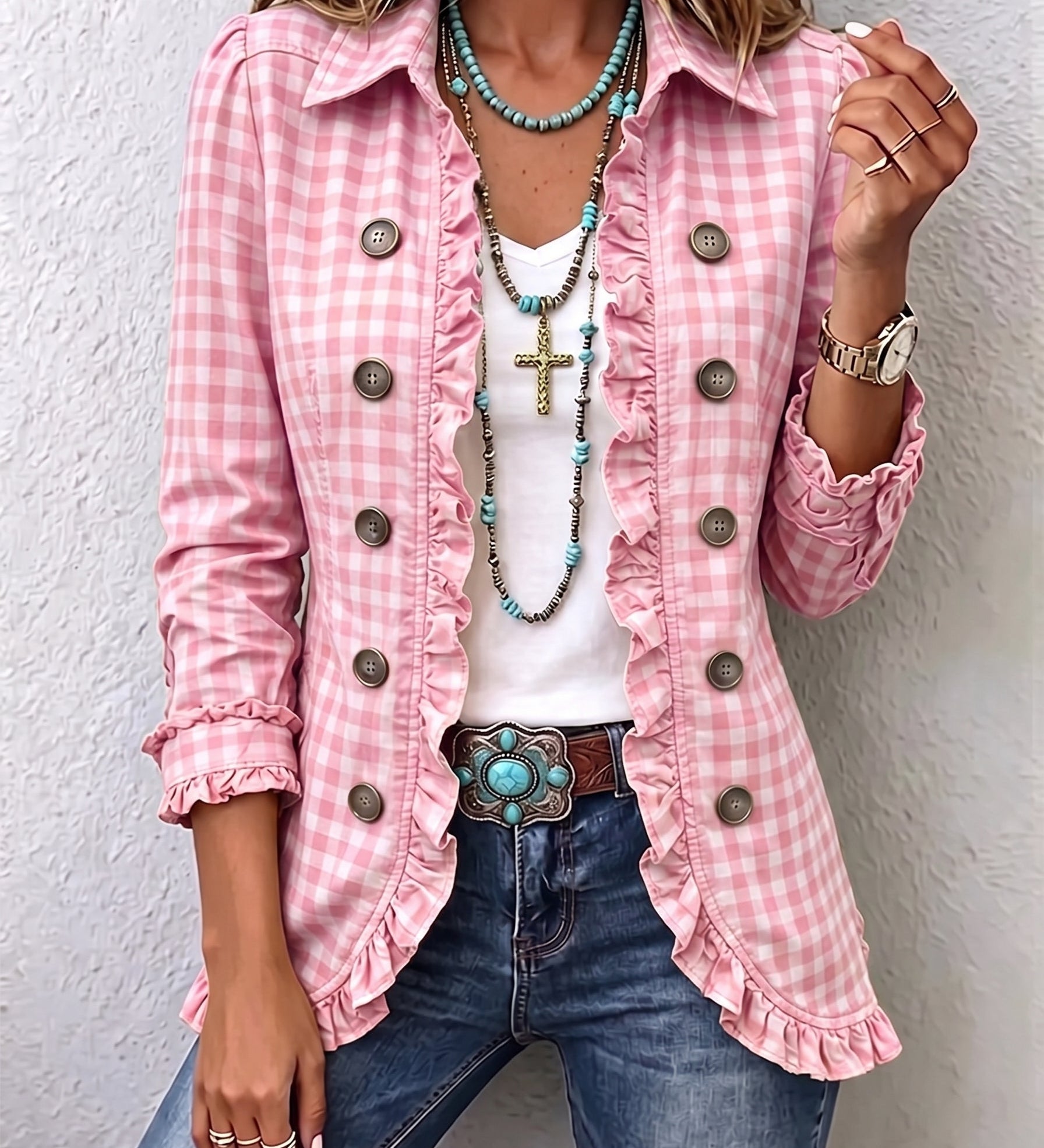 Elke™ | Blazer in Vichy-ruit