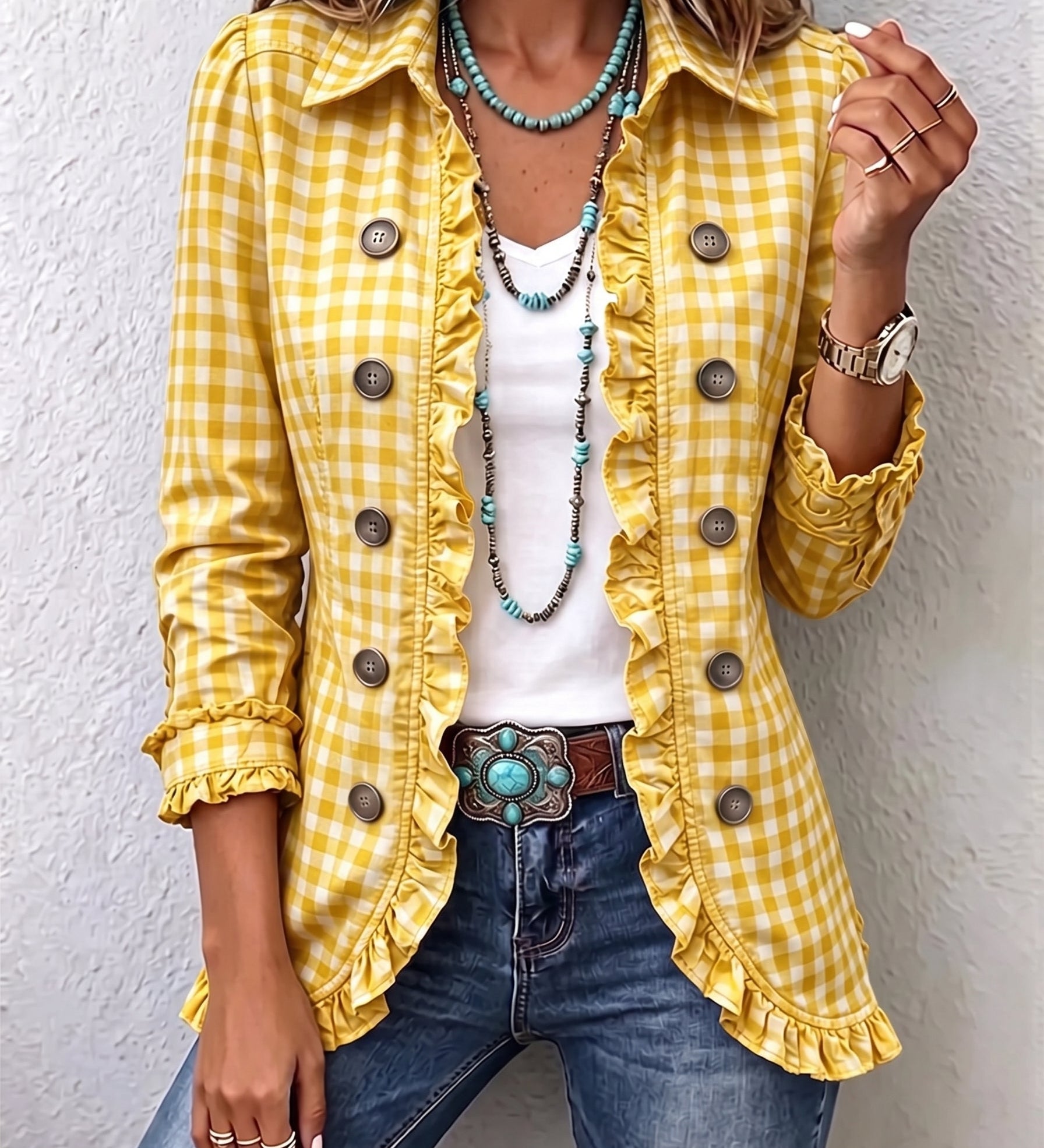 Elke™ | Blazer in Vichy-ruit