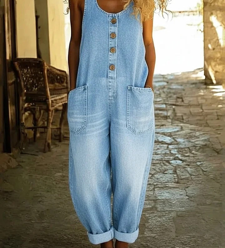 Eva™ | Džínová salopeta z vintage praného bavlněného denimu